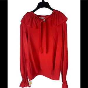 Vintage Michele Valery tie neck silk blouse!! Gorgeous!